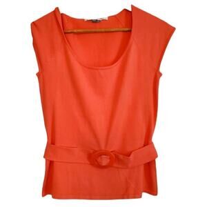 Maggy London Tangerine Cap Sleeve Silk Sweater Size 8